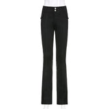 Pleated Bell Bottom Trousers