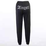 Angel Studded Rhinestone Sweatpants