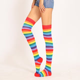 Thigh Long Rainbow Socks