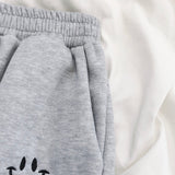 Smiley Face Embroidery Joggers