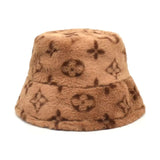 Monogram Faux Fur Bucket Hat