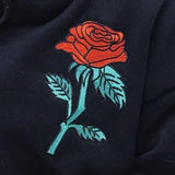 Rose Embroidered Hoodie