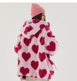 Oversized Hearts Sherpa Coat