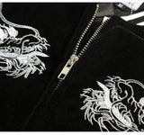 Dragon Sleeve Embroidered Baseball Jacket