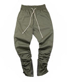 Slim Ruched Joggers With Ankle Zipper