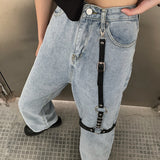 High Waisted Jeans With Leg Harness