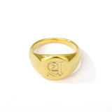 Initial A-Z Old English Signet Ring