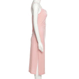 Loose Pink Party Midi Dress