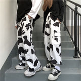 Oversize Cow Print Cargo Pants
