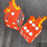 Flaming Dice Distressed Oversized Tee