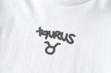 Zodiac Sign Fitted Cropped Ribbed Y2K Tee