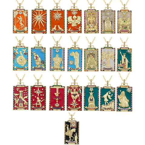 Diamond Tarot Card Necklaces