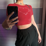 Barbed Wire Rhinestone Crop Top