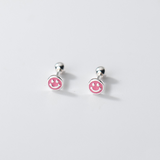 Small Sterling Silver Happy Face Earring