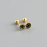 Small Sterling Silver Happy Face Earring