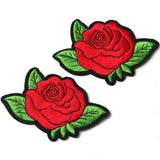 Embroidered Iron-on Rose Patches