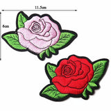 Embroidered Iron-on Rose Patches