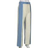 Blue Cream Corduroy Pants