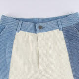 Blue Cream Corduroy Pants