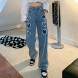 Y2K Distressed Hearts Jeans