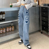 Y2K Distressed Hearts Jeans