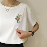Embroidered Flower Tee