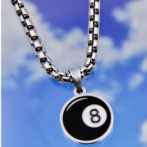 Stainless Steel 8 Ball Necklace