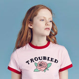 "Troubled" Rose Tee
