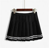 Pleated Striped Skirt
