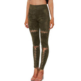 Suede Lace Up Trousers