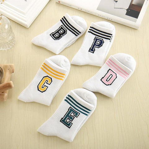 Letter Printed Socks