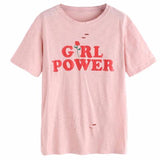 Distressed Pink Girl Power Tee