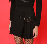 Black Pleated Skirt With Buckle