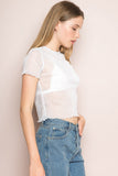 See Through Meshed Short Sleeve Top