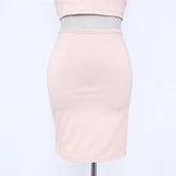 Cropped Top And Slim Mini Skirt Set