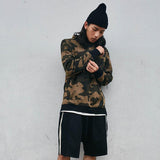 Camo Hooded Pullover With Utility Pocket