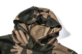 Camo Hooded Pullover With Utility Pocket