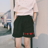 Embroidered Hearts Shorts