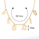 Single Chain Old English Personalized Necklace (12 Characters)
