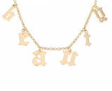 Single Chain Old English Personalized Necklace (12 Characters)