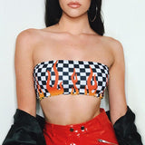 Checkerboard Flame Tube Top