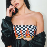 Checkerboard Flame Tube Top