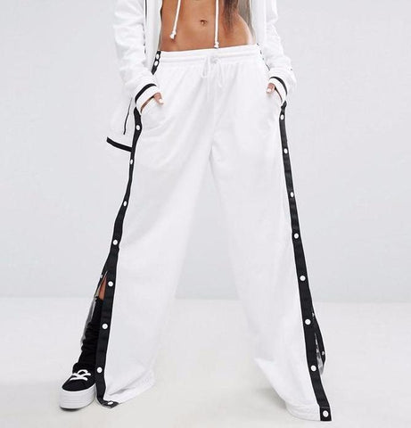 Button Up Side Stripe Trousers