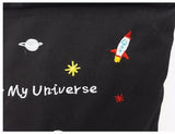 "Dear My Universe" Embroidered Tote Bag
