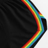 Rainbow Trim High Waisted Shorts