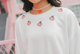Peach Embroidered Pullover