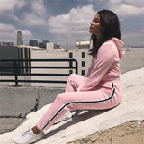 Cropped Striped Track Suit Set