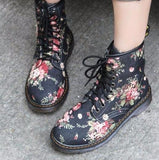 Rose Printed Martin Boots