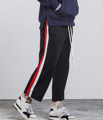 Two Tone Striped Cropped Trousers