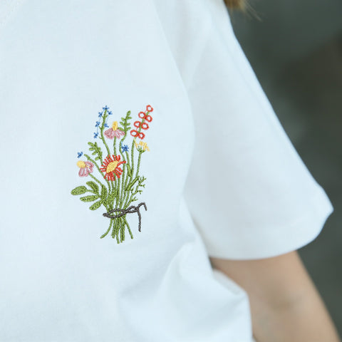 Flower Embroidered Tee